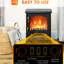Foyer électrique 21 po avec flammes et bûches à DEL, 750 W / 1 500 W, poêle noir, protection contre la surchauffe, foyer autoportant de 216 pieds carrés, chaleur protégée réaliste