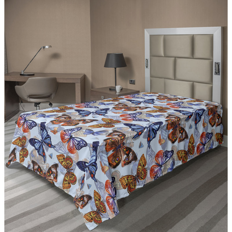 Drap plat Ambesonne Spring, Drap plat pour lit simple