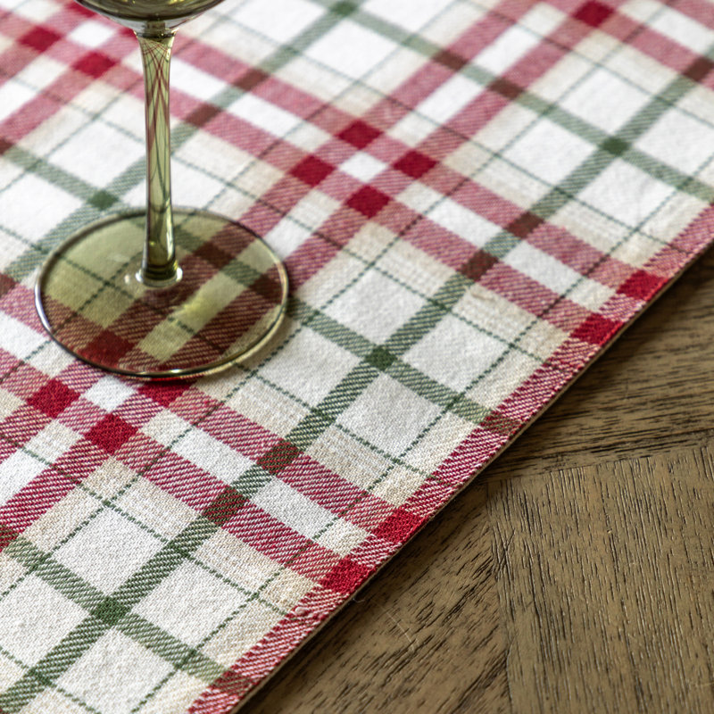 Heritage Christmas Check Table Runner 360x2500mm, 180 cm x 36 cm