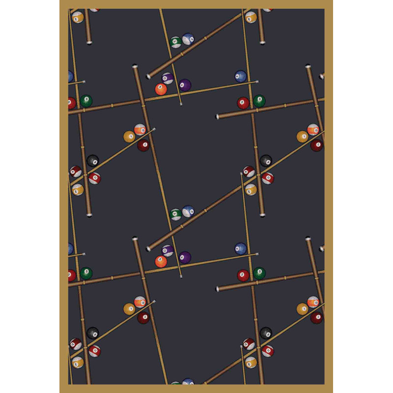 Tapis bleu touffeté de jeu et de divertissement, Rectangle 3 pi 10 po x 5 pi 4 po
