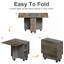 5 Pieces Folding Extendable Dining Table Set With 4 Chairs For 4 Peoples, 55'' Drop Leaf Wood Kitchen Dining Room Table Set With Storage And 6 Wheels For Small Space Saving, Brown