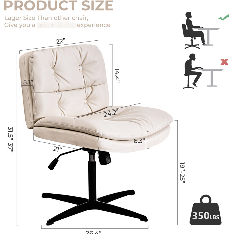 Fauteuil de bureau de grande taille sans accoudoir