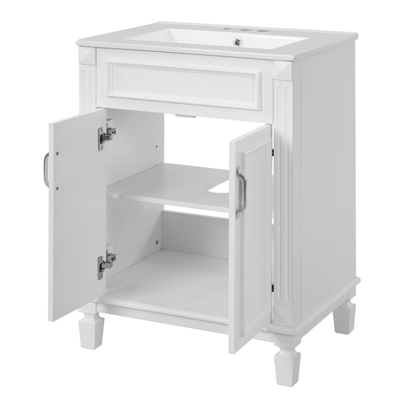 Meuble-lavabo 24 po avec lavabo supérieur, Blanc