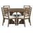 Hervey 5-Piece Retro Rustic Functional Dining Set Unique Geometric Design,Round Table Top with Leaf,dinning table set-1874598577-1874598583