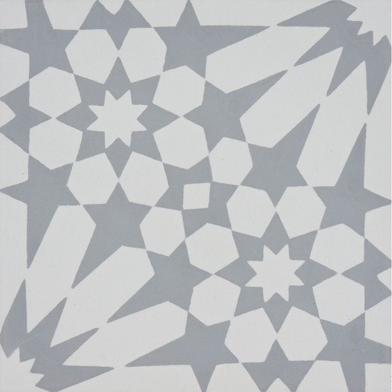 Agdal 8 in. x 8 in. Honed Tile, Gray/White