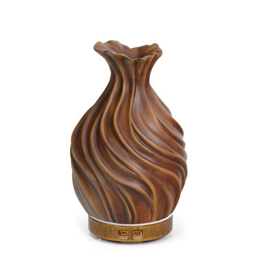 200ml Wood Grain Essential Oil Diffuser, Aromatherapy Humidifier with Auto Shut-Off, 2 Mist Modes & 7 LED Colors for Office