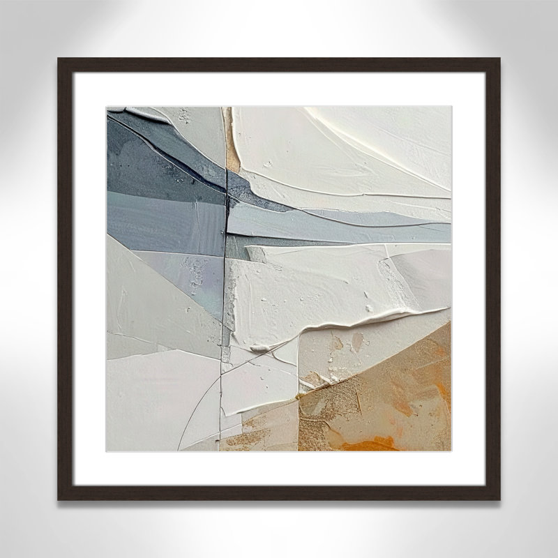 «Plastered IV» par Alonza Saunders, Matted Print, Open Grain Walnut, 23.5'' W x 23.5'' H