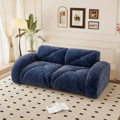 80" Velvet Tufted Boneless Sofa