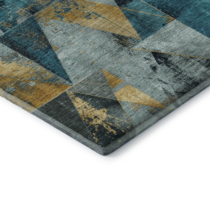 Premium Machine Washable Fairwood AMF1888 Geometric Rug, Rectangle 10' x 14'