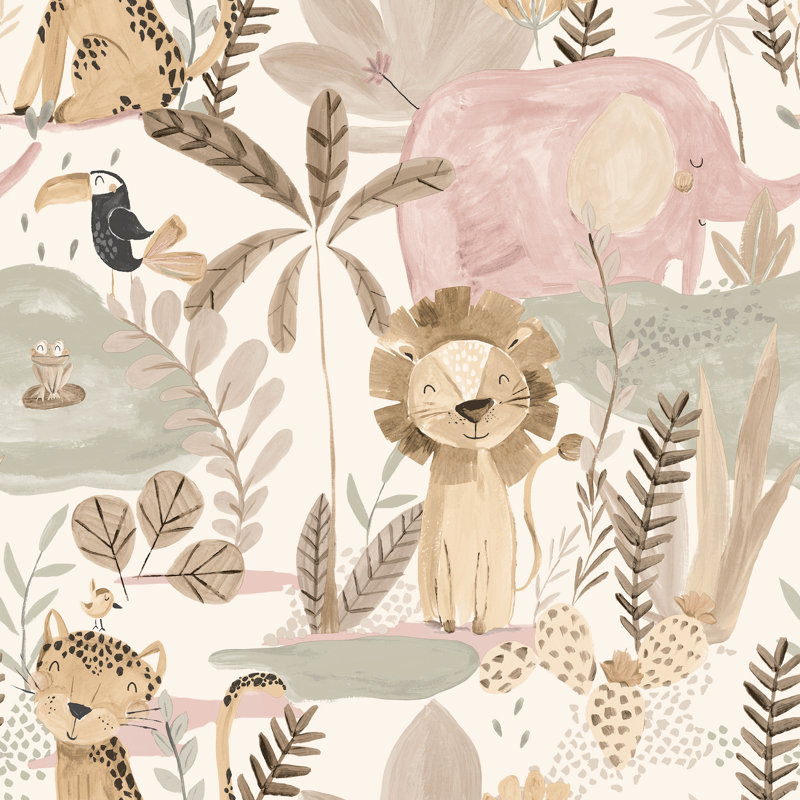 Papier peint d'amis dans la jungle dans la jungle, Rose