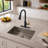 Pull‑Down High‑Arc Single‑Handle Kitchen Sink Faucet with 3‑Function Spray Head and 10‑Inch Deck Plate, Modern Kitchen Faucet,Black Gold-86764199