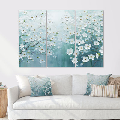 Dogwood S Flowers Field Delight II - ensemble d'art mural sur toile Flower Field