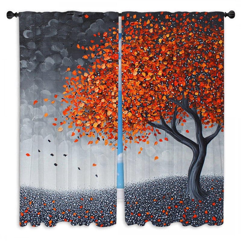 Rideaux pour fenêtre d'arbre nature foncé Acadia Drapes - 2 panneaux, L 56 po x L 78 po