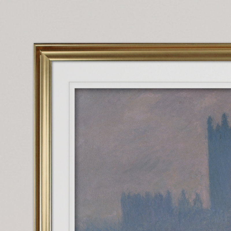« maisons of parlement » par claude monet print, H 24 po x l 32 po x P 1,5 po, Cadre doré
