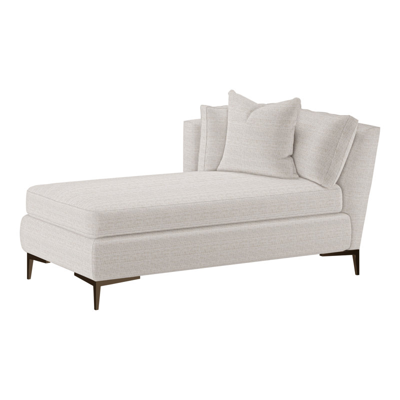 Chaise longue rembourrée Aiden, Orienté à gauche (vu de face), Perigold brise-glace White Sands, Bronze Antique