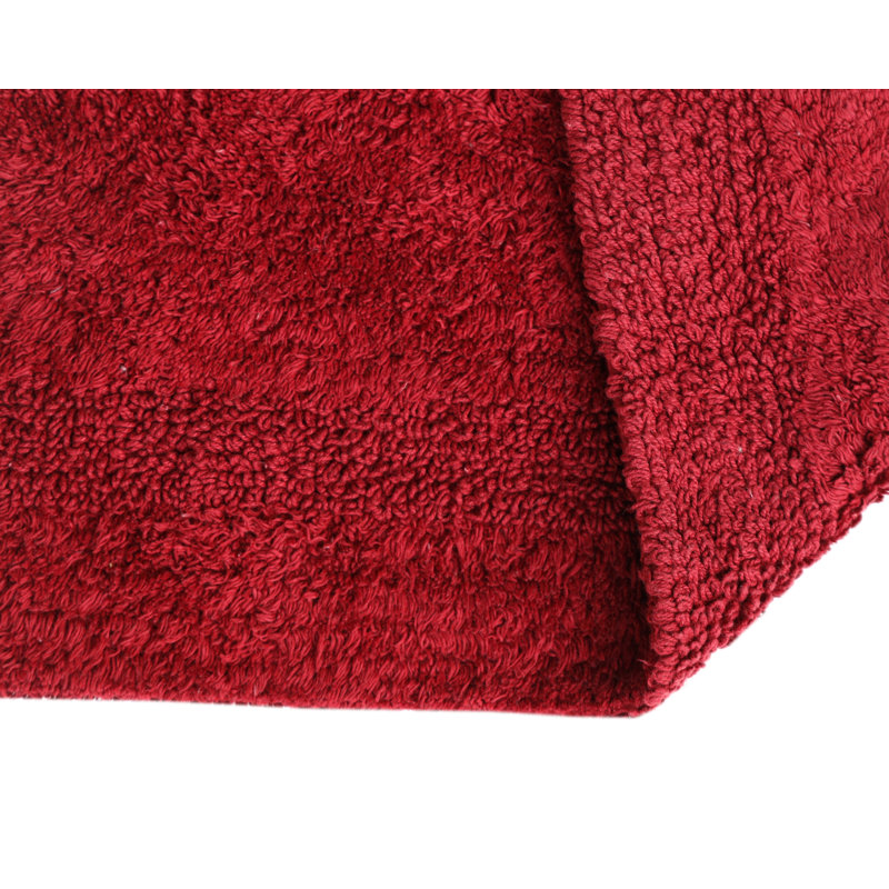 Tapis de bain demi-cercle en dentelle crochetée, Vin rouge