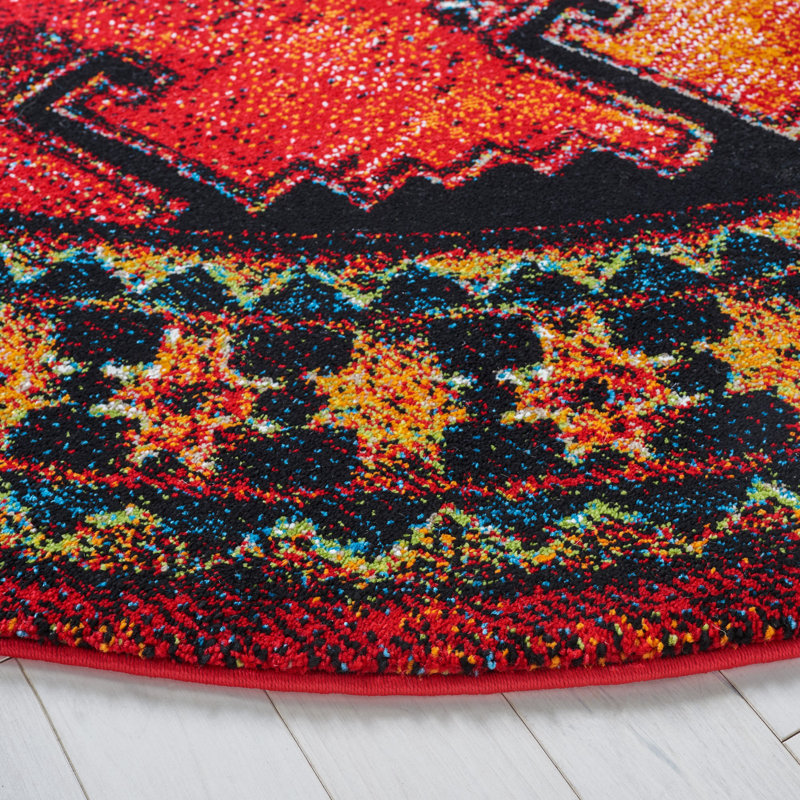 Tapis rouge / noir du Sud-Ouest duchamps, Rectangle 9 pi x 12 pi
