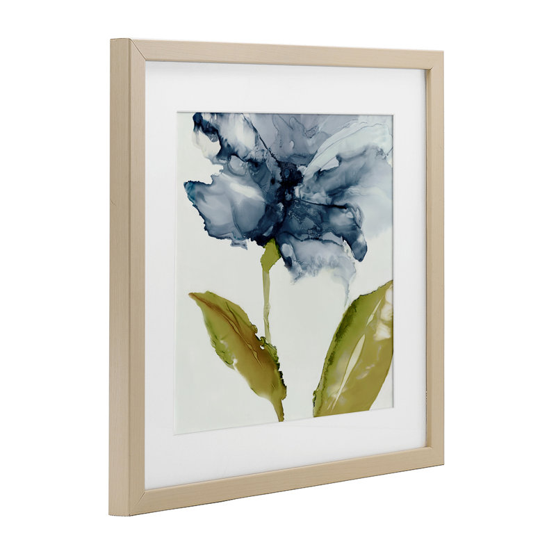 «Fluid Flower Abstraction», reproduction encadrée sous verre, conception de Jacob Q, Cadre de récolte en pin