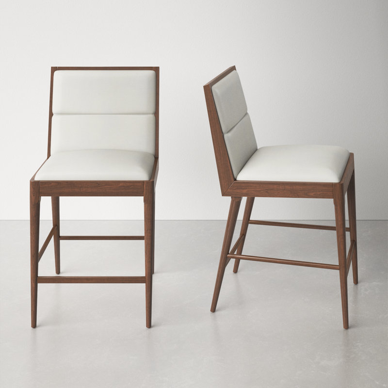Preston 22.7" Linen Counter Stool, Walnut