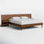 Structure de lit en bois de pacane Clark avec 2 tables de chevet attachées-49627858