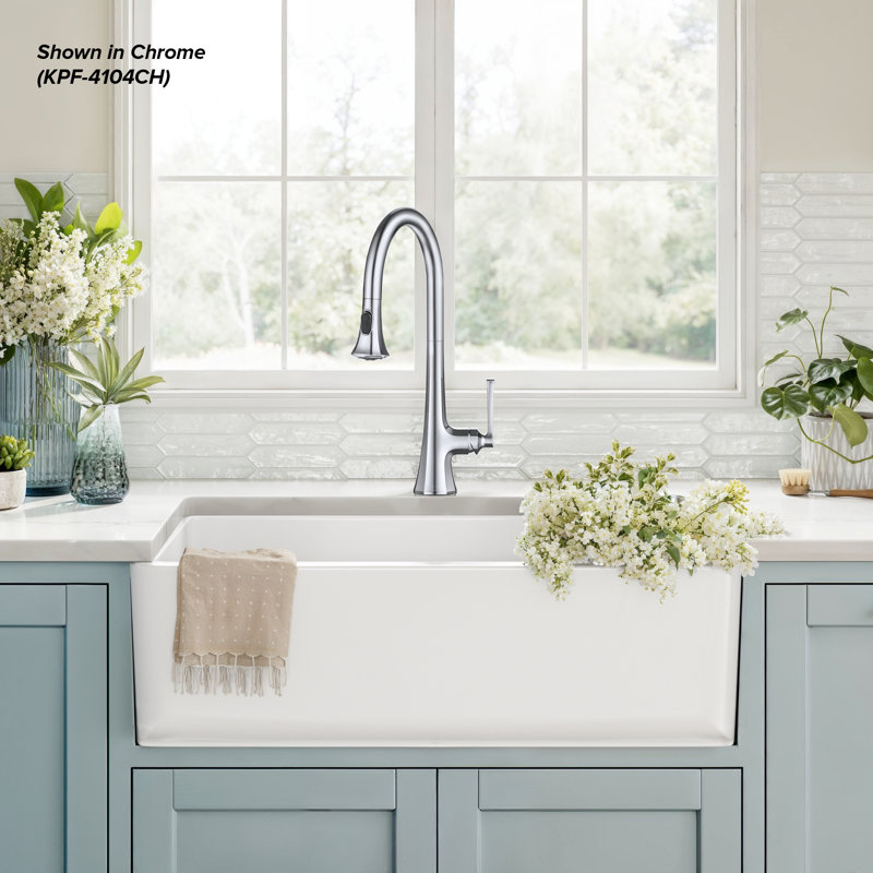 KRAUS Savan 2-Function Single Handle Pull Down Kitchen Faucet in Brushed Gold, Brushed Gold