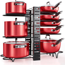 Cuisinel Heavy Duty Pan Organizer - 5 Tier Rack - Holds 50 LB - Holds Cast  Iron Skillets, Griddles and Shallow Pots - Durable Steel Construction 
