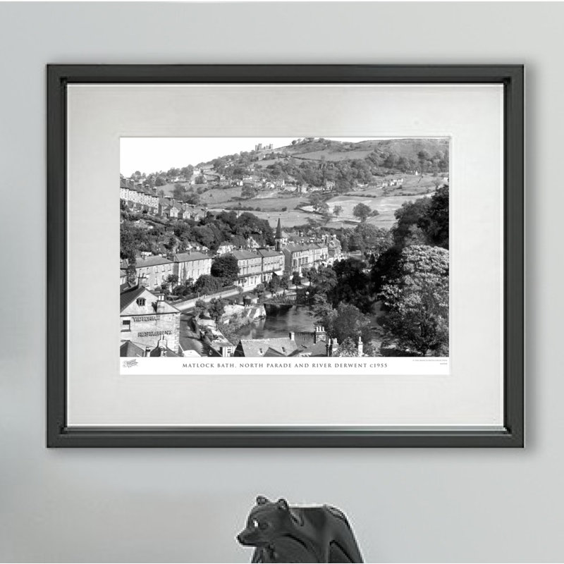 Matlock Bath, North Parade And River Derwent C1955 - Single Picture Frame Print, 60cm H x 80cm W x 2.3cm D