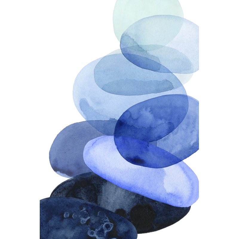 «River Worn Pebbles I» par Grace Popp, reproduction d'art sur toile tendue, H 12 po x l 8 po