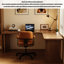 Bureau simple en bois massif en forme de L Simple-408990730