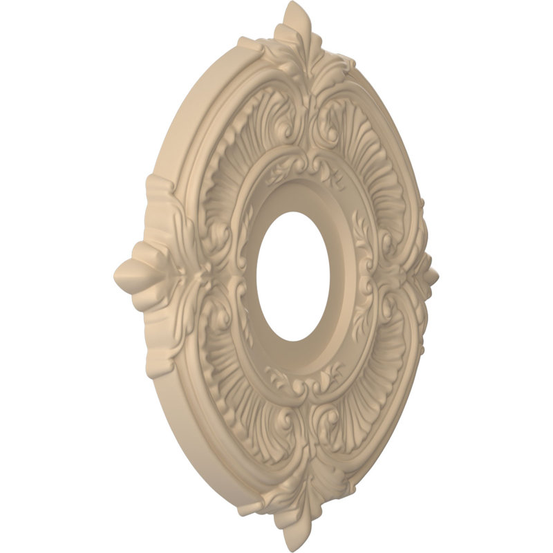 Attica Thermoformed PVC Ceiling Medallion, 13" H x 13" W x 0.75" D, UltraCover Satin Smokey Beige