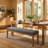 Upholstered Dining Bench Chair  With Solid Wood Legs For Dining Table, 52.8'' W Gray Velvet Seat-91659464