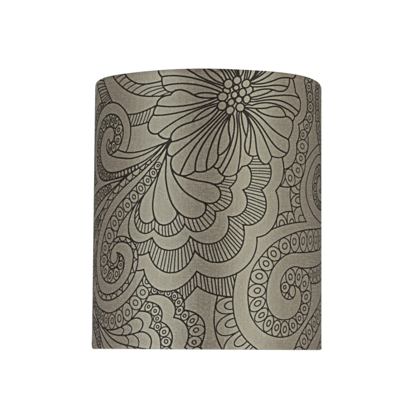 Abat-jour tambour en lin (Uno), Taupe, H 7,5 po x l 6,5 po x P 6,5 po