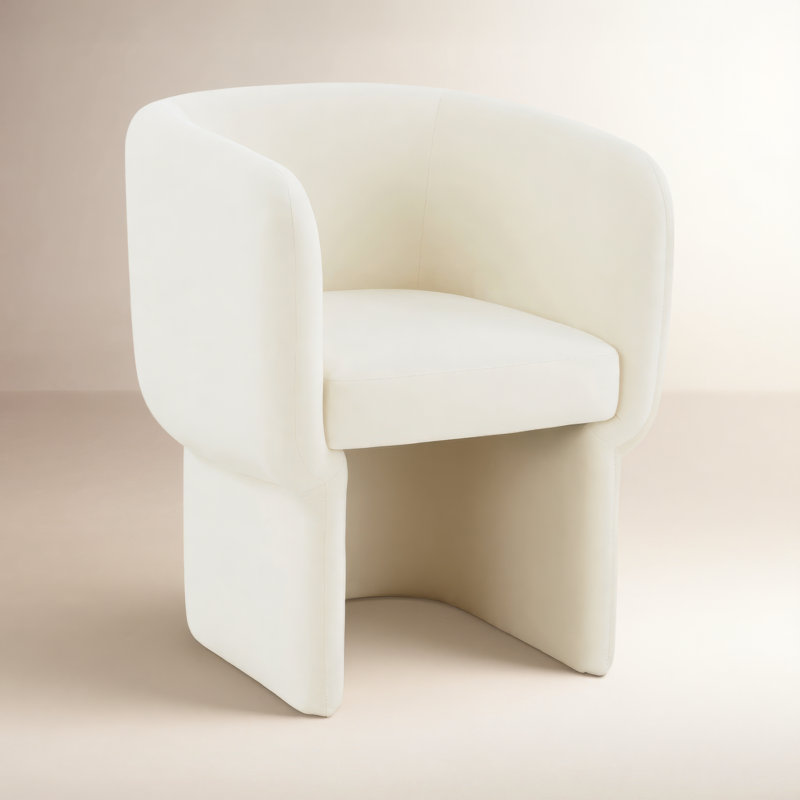 Fauteuil d'appoint en velours Alexandro, Velours crème