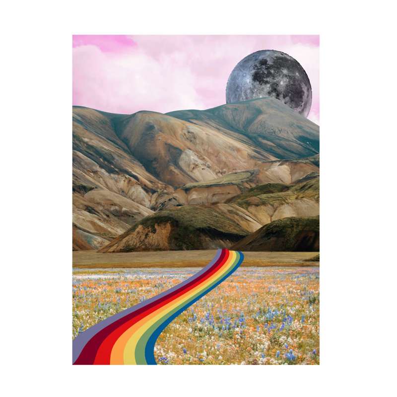 «Rainbow Field I» sur toile, H 47 po x l 35 po x P 2 po