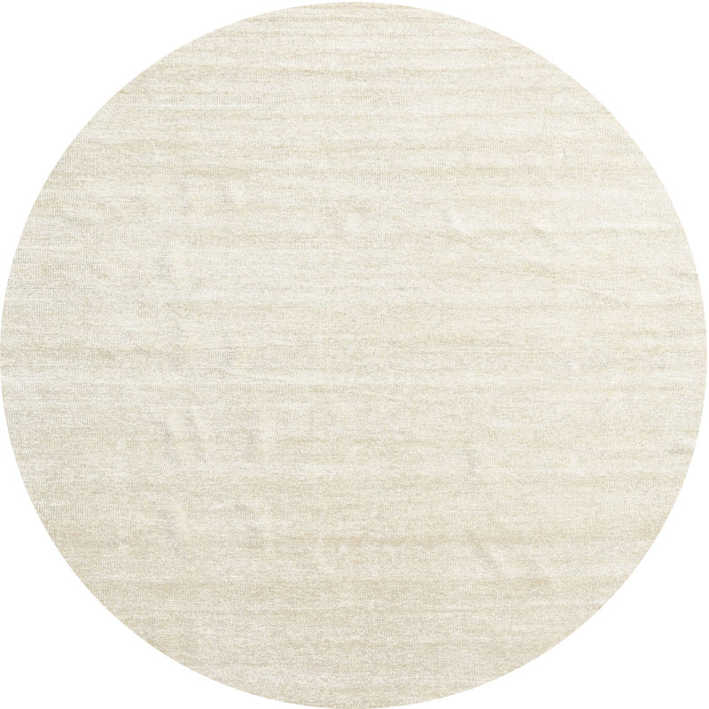 Tapis de zone crème contemporaine, Rond 4 pi