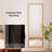 Adolar Pine Wood Bevel Rectangle Framed Full Length Mirror with Stand Floor Mirror-1447597148