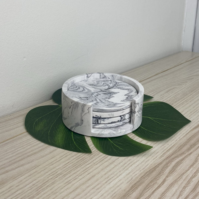 Stoneware Round 4 Piece Coaster Set