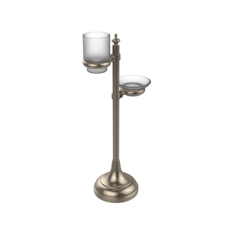 Porte-verres à anneaux multi-accessoires meuble-lavabo top, Étain antique