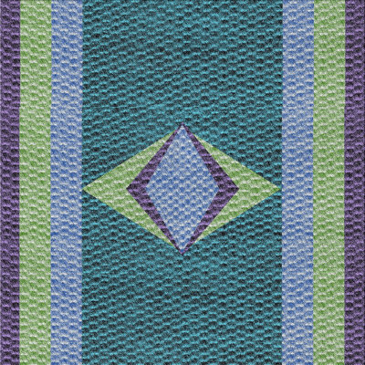 Tapis bleu/brun à motifs