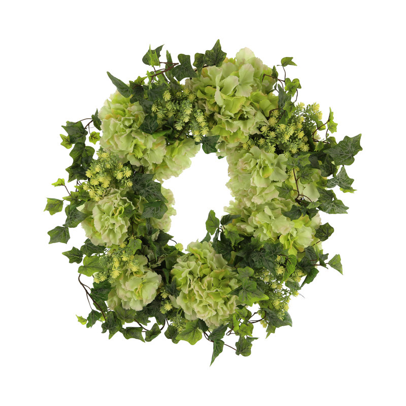 23" Wreath with Hydrangeas and Sedum