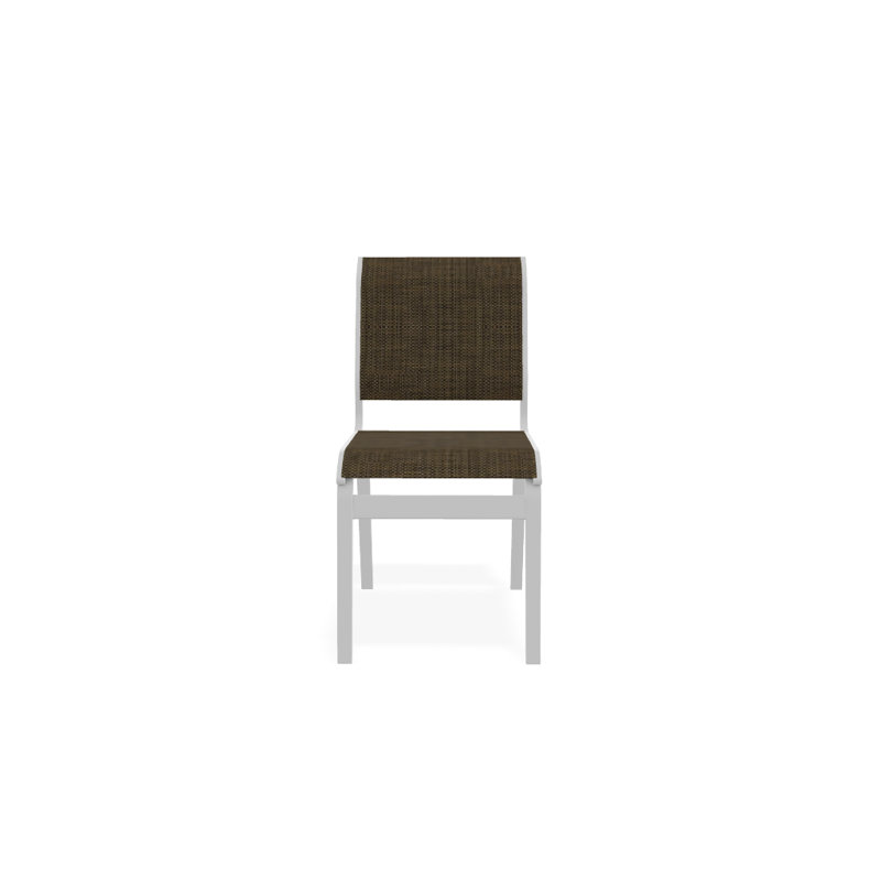 Chaise d'appoint de salle à manger Hiraku, Beacon taupe Sunbrella®, Blanc texturé