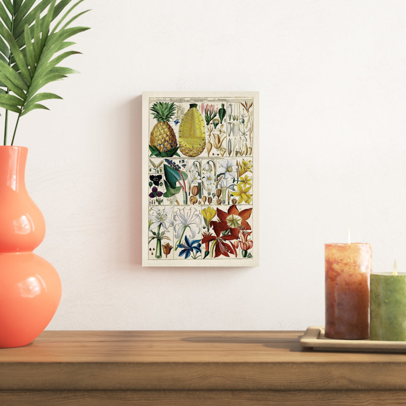Tableau d'ananas, H 12 po x l 8 po