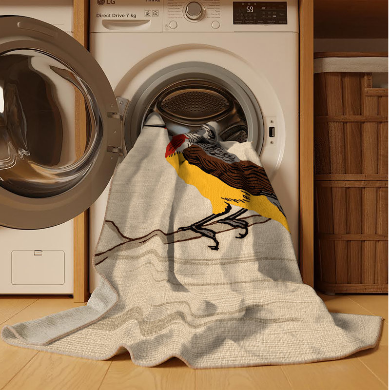 Tapis rouge lavable laveur d'oiseaux, Carré 3 pi