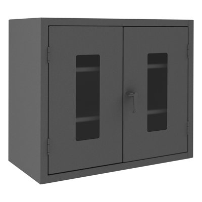 42" H x 48" W x 24" D Extra Heavy Duty Welded 12 Gauge Steel Clearview Counter Top Lockable Storage Cabinet
