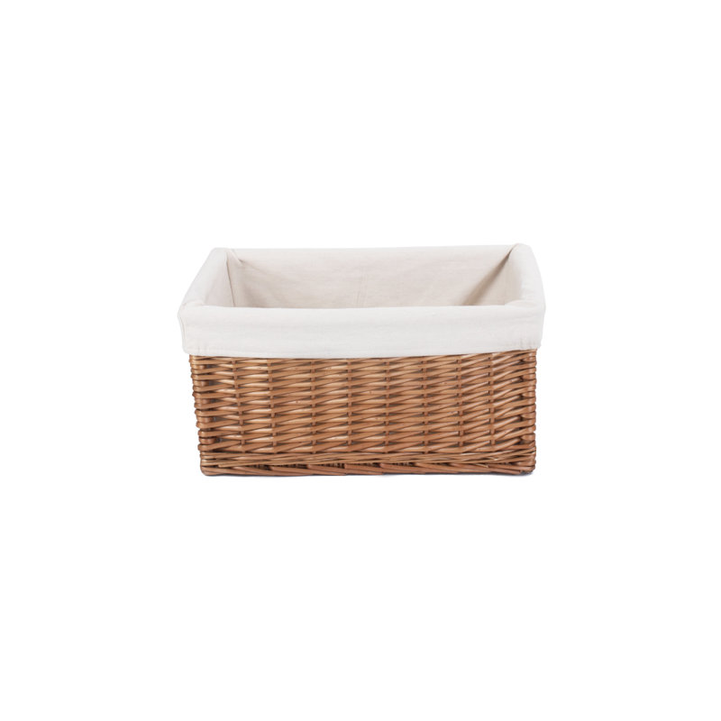 Wicker Lined Storage Basket, 21.5cm H x 41cm W x 30cm D