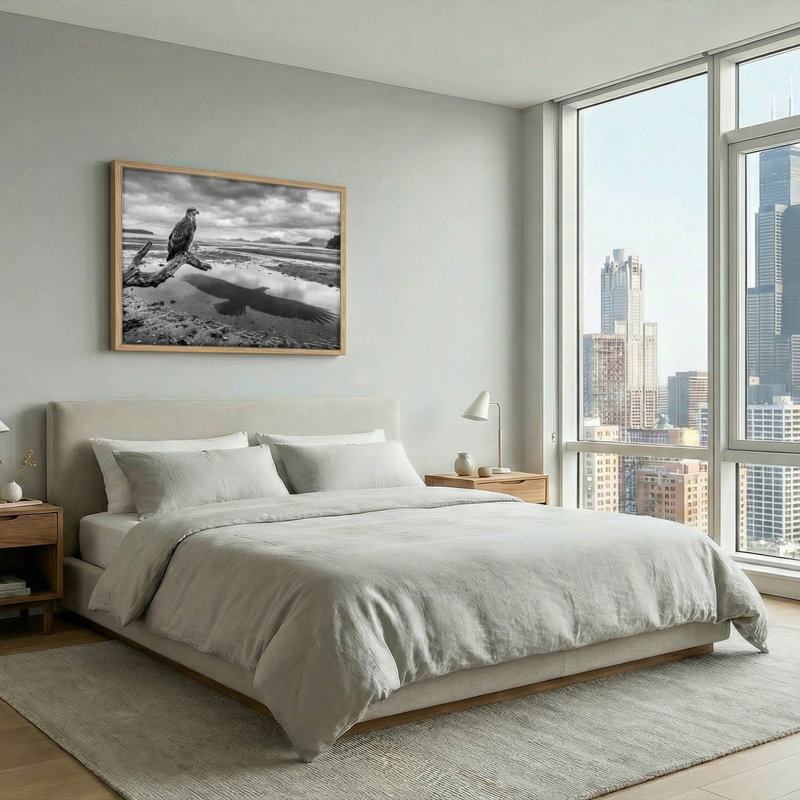 Ensemble de 1 tableau sur toile « Reflet d'aigle », H 18 po x l 24 po, Naturel