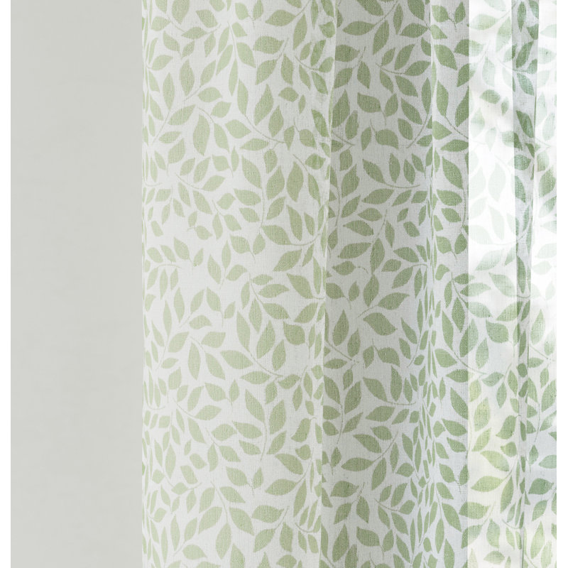 Rockwood Sheer Curtain Pair, 140cm Width x 122cm Drop, Green