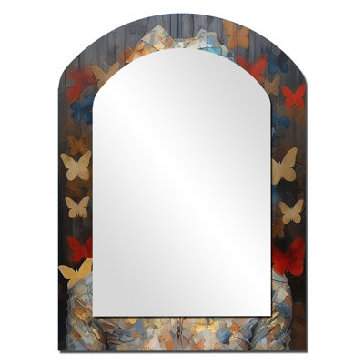 Gold Butterfly Woman Fashion Portrait Elegance III - Miroir mural