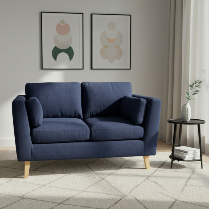 2 Seater Sofa & Chaise, Navy