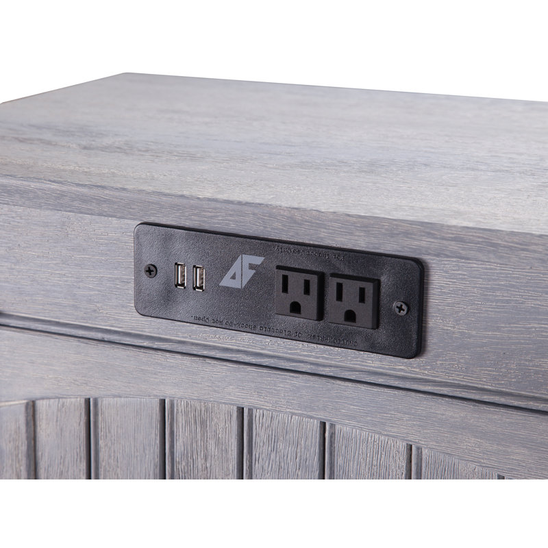 Glenni Solid Wood End Table and Built-In Outlets